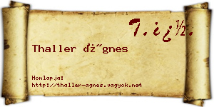 Thaller Ágnes névjegykártya