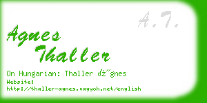 agnes thaller business card